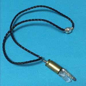 Crystal bullet casing necklace